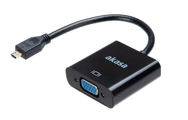 Akasa Ak-Cbhd21-15Bk Videokabel Adapter 0,15 M Hdmi Type D (Micro) Vga (D-Sub) Sort