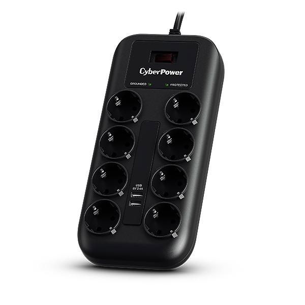 CyberPower Professional Series P0820suf0-De Strømstødsbeskytter 8-Stik 10A Sort 1.8M
