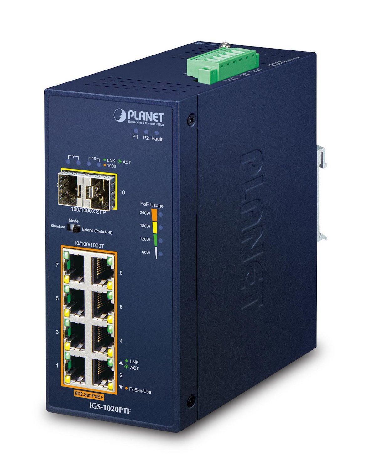 Planet Igs-1020Ptf Switch 10-Porte Gigabit PoE+