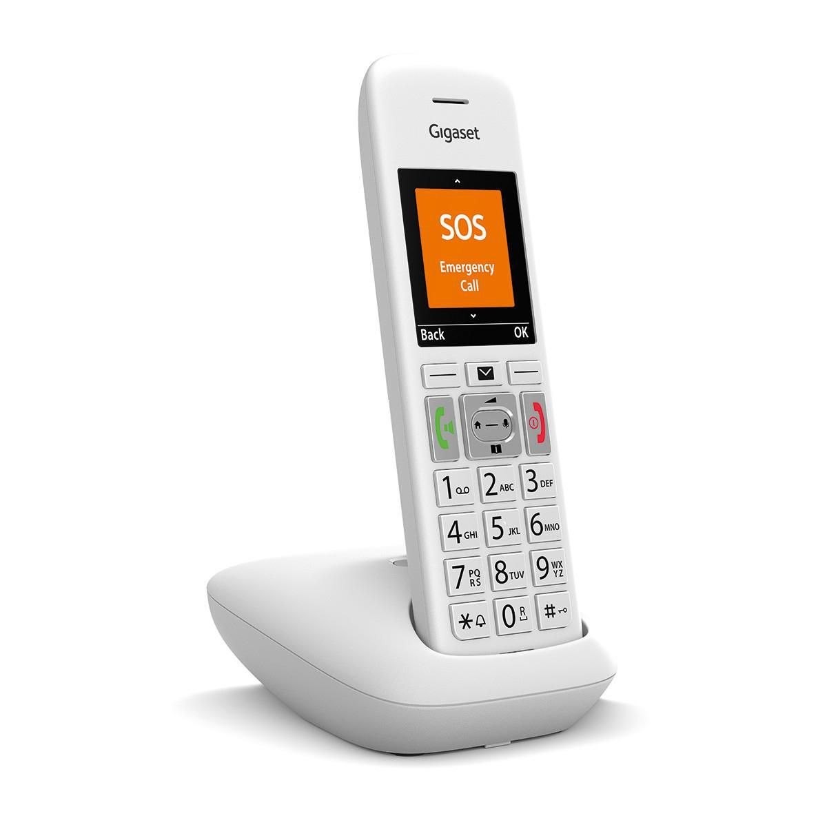Gigaset E390 TRÅDLØS Telefon Ingen Nummervisning Hvid