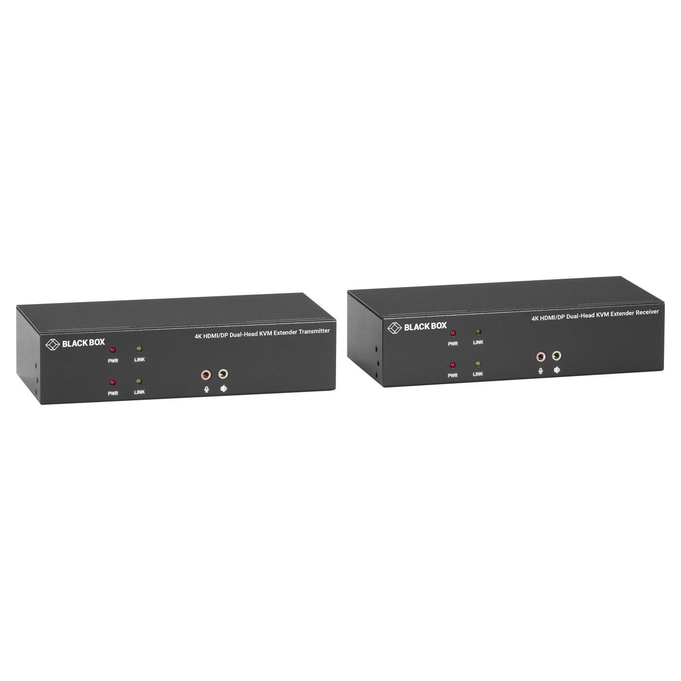 Black Box KVX Series KVM Extender Over CATx - 4K, Dual-Head, HDMI/DisplayPort, Usb 2.0, Serial, Audio, Local Video KVM / Audio / Seriel / Usb Forlænger