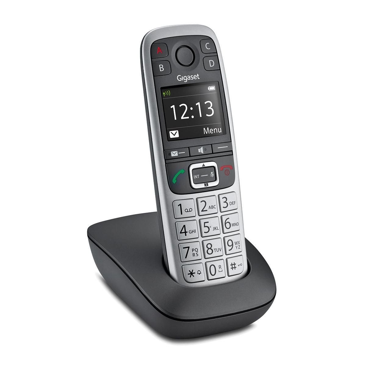 Gigaset E560 TRÅDLØS Telefon Ingen Nummervisning Sort SØLV