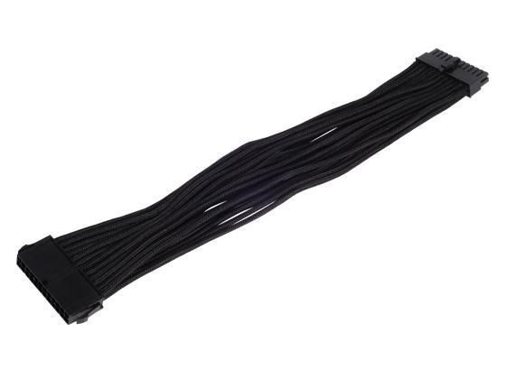 SilverStone STRØM 24 Pin Atx (Female) - STRØM 24 Pin Atx (Male) Sort 30CM Forlængerkabel Til STRØM