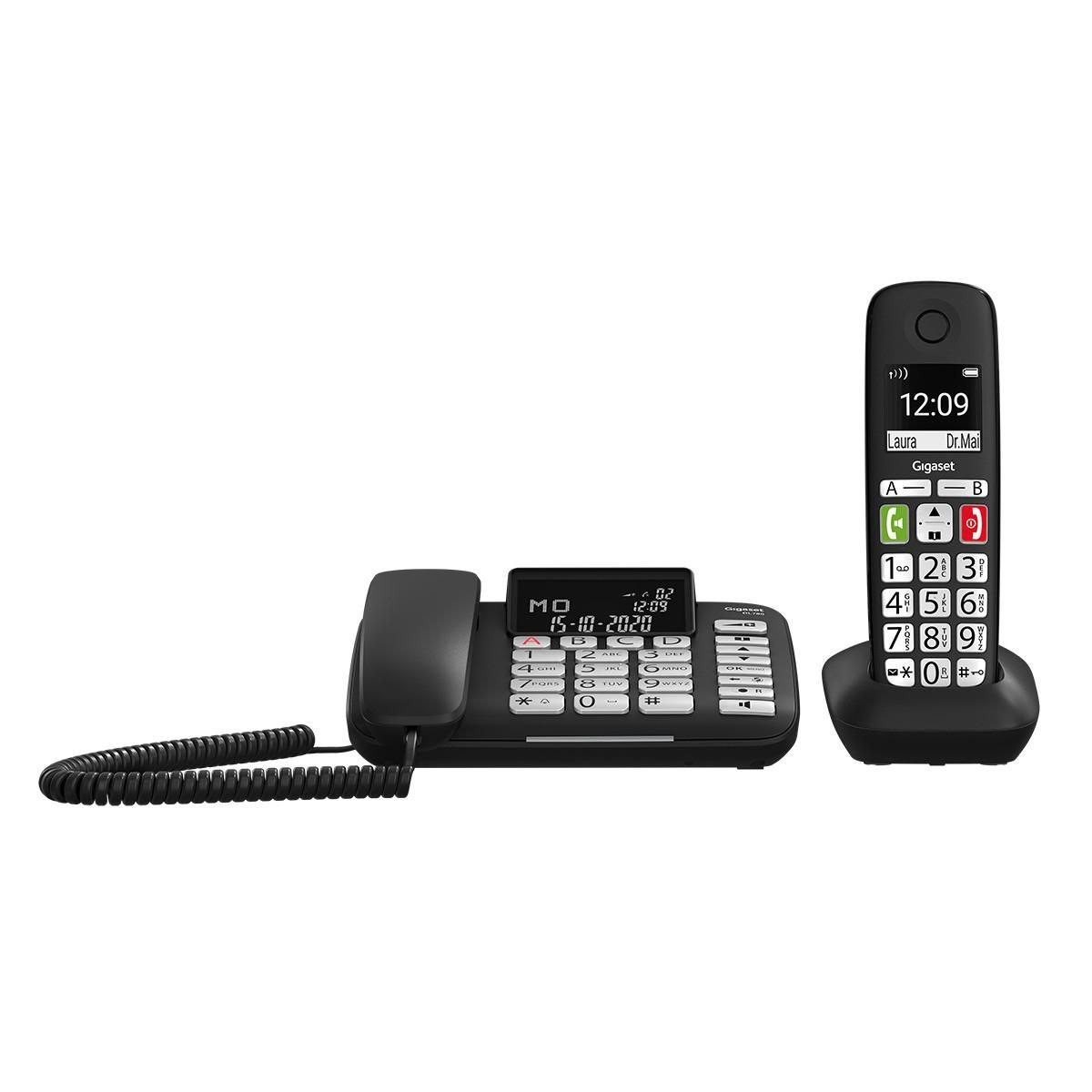 Gigaset DL780 Plus Med/Uden Ledning Ingen Nummervisning Sort