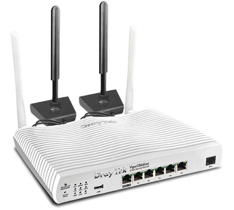 DrayTek Vigor 2866L TRÅDLØS Router Gigabit Ethernet Dual-Band (2,4 GHz / 5 GHz) 4G Hvid