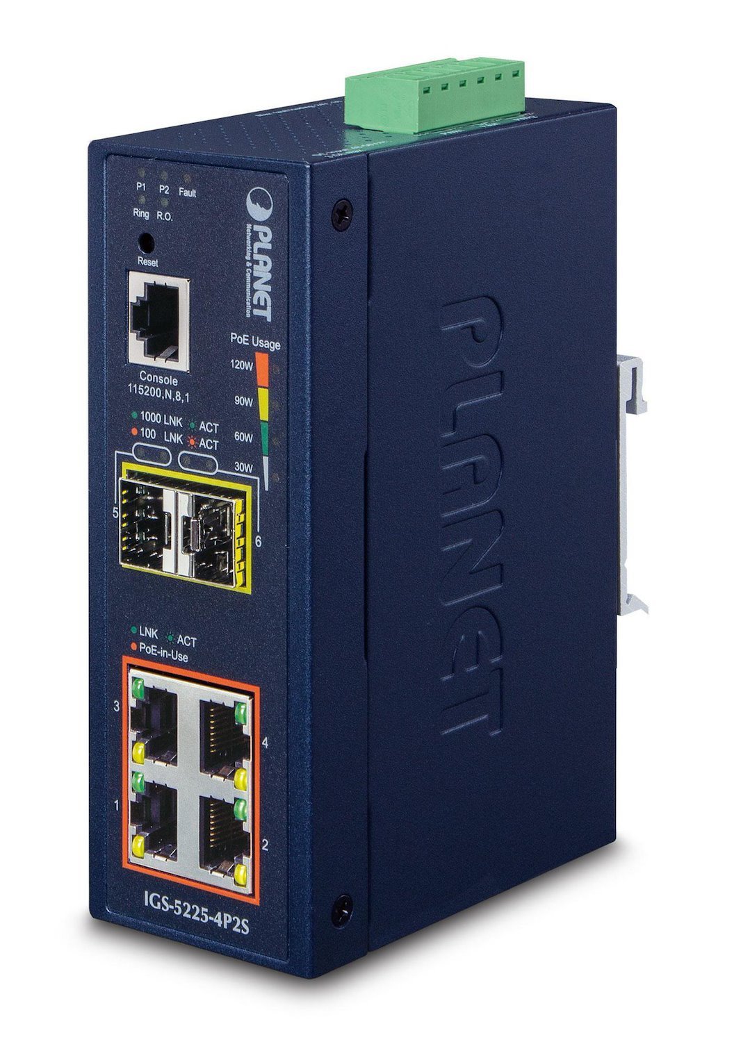 Planet Igs-5225-4P2s Netværksswitch Administreret L2+ Gigabit Ethernet (10/100/1000) STRØM Over Ethernet (PoE) BLÅ
