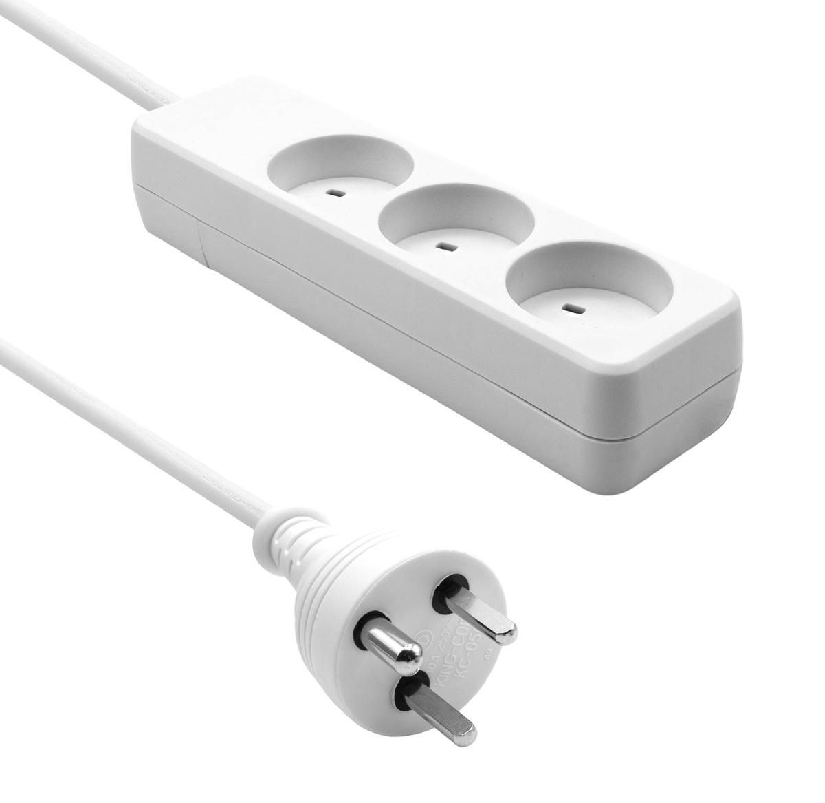 ProXtend Danish It Power Strip 3-Way 1M White