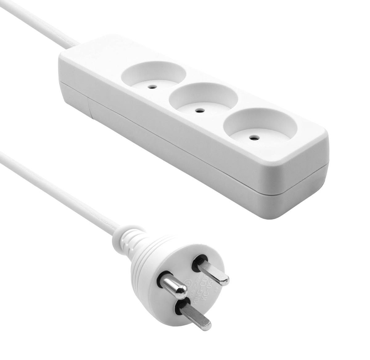 ProXtend Danish Power Strip 3-Way 15M It White