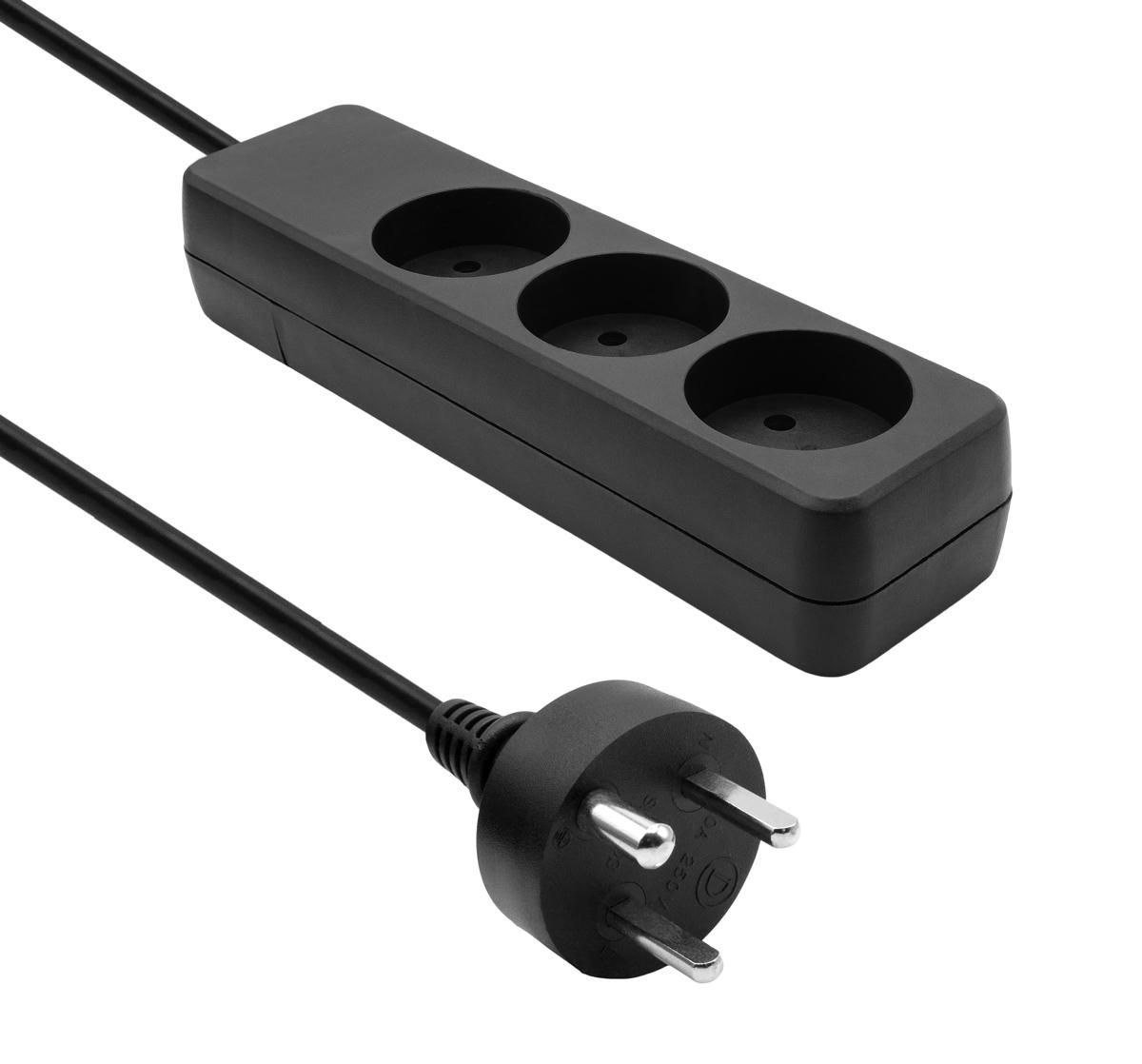 ProXtend Danish Power Strip 3-Way 10M It Black