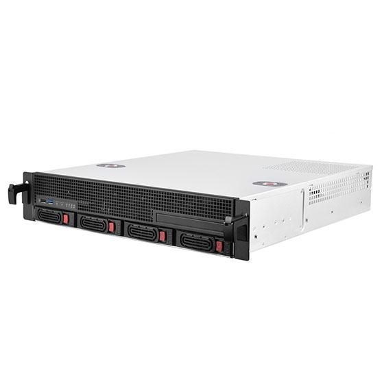 SilverStone RM21-304 Rackversion Micro-ATX Ingen Strømforsyning Sort SØLV