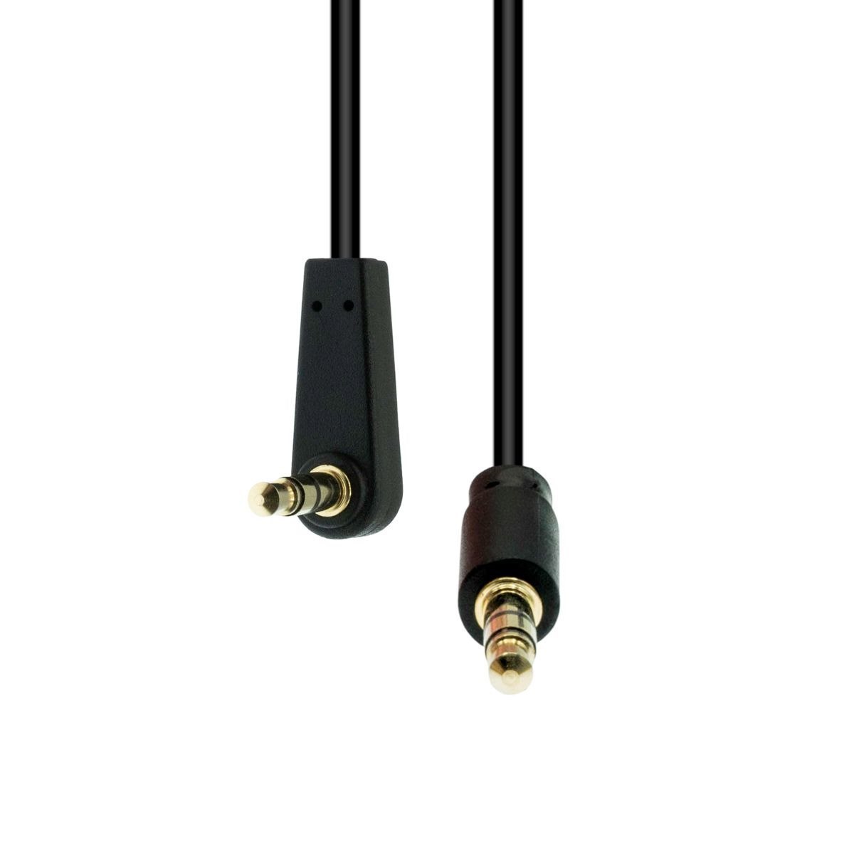 ProXtend Factory Sealed--Mini-Jack 3-Pin Angled Slim Cable M-M Black 1M