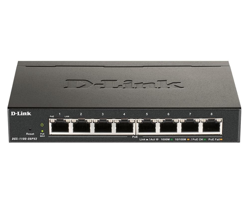 D-Link DGS-1100 DGS-1100-08PV2 8 Ports Manageable Ethernet Switch - Gigabit Ethernet - 1000Base-T