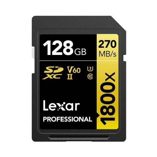 Lexar Professional Gold Series SDXC Uhs-Ii Memory Card 128GB 270MB/s