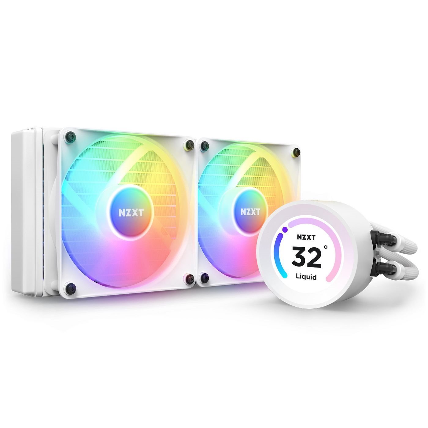 NZXT Kraken Elite 240 RGB Processors Flydende Kølesystem 1-Pack Hvid 120 MM