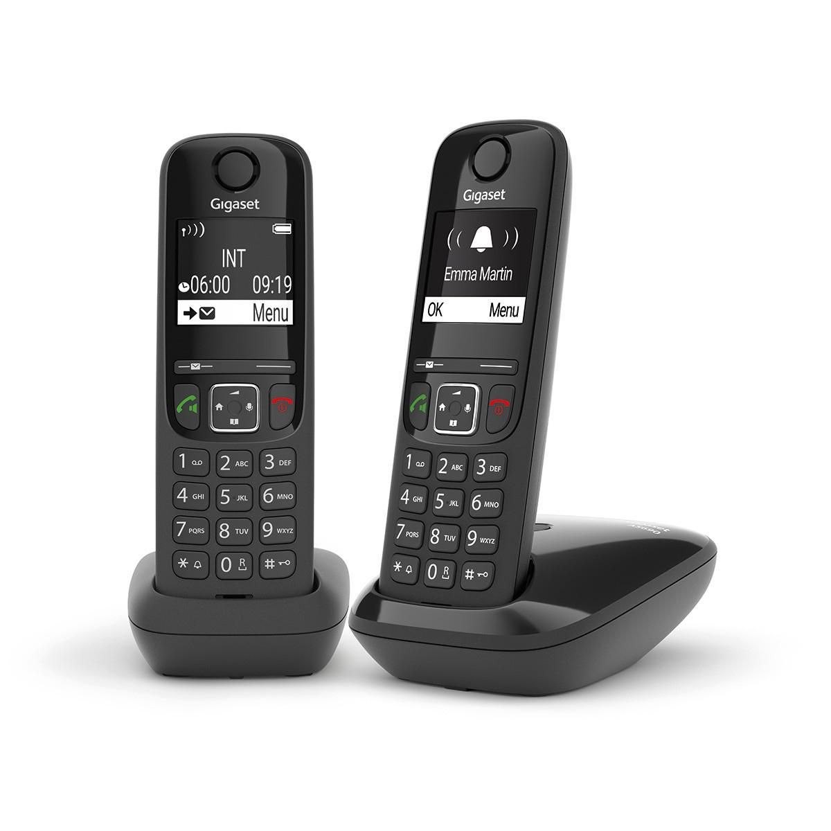 Gigaset As690 Duo TRÅDLØS Telefon Ingen Nummervisning Sort