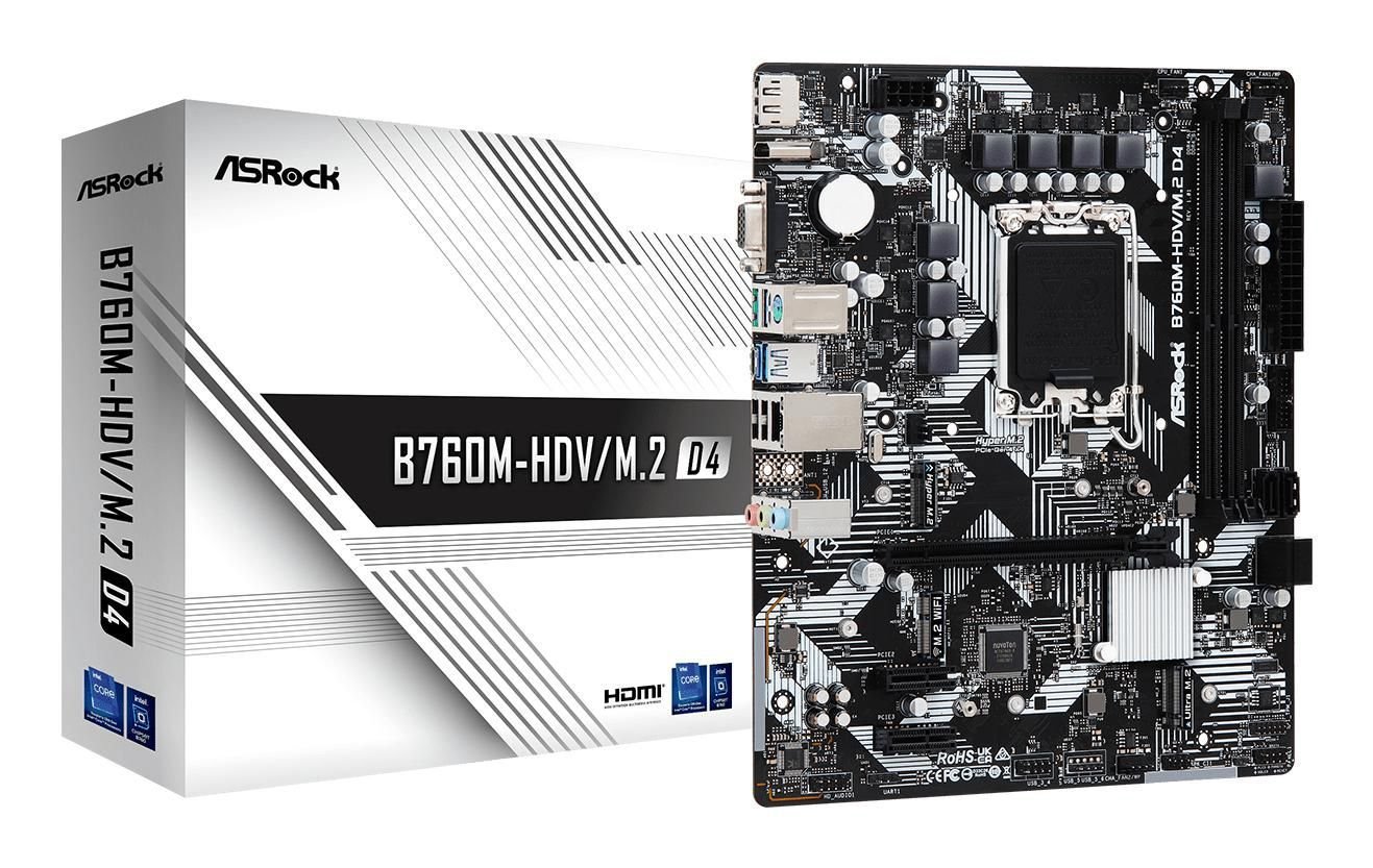 ASRock B760M-HDV/M.2 D4 Micro-ATX Lga1700 Intel B760