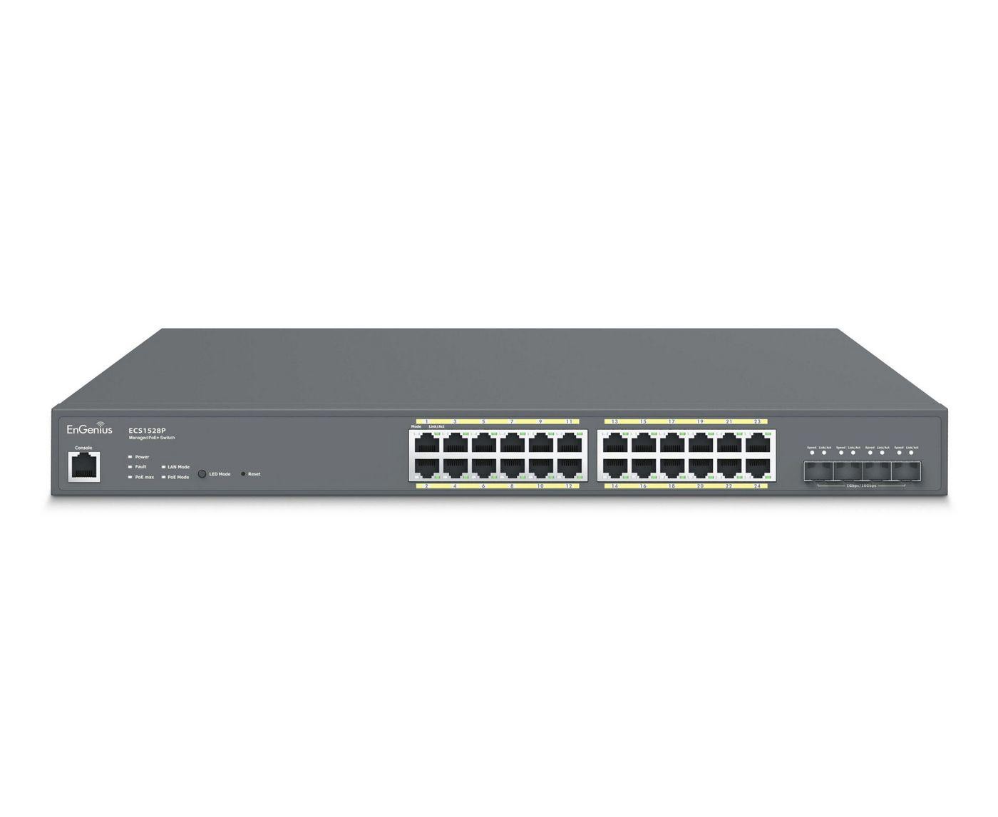 EnGenius Ecs1528p Netværksswitch Administreret L2+ Gigabit Ethernet (10/100/1000) STRØM Over Ethernet (PoE) GRÅ