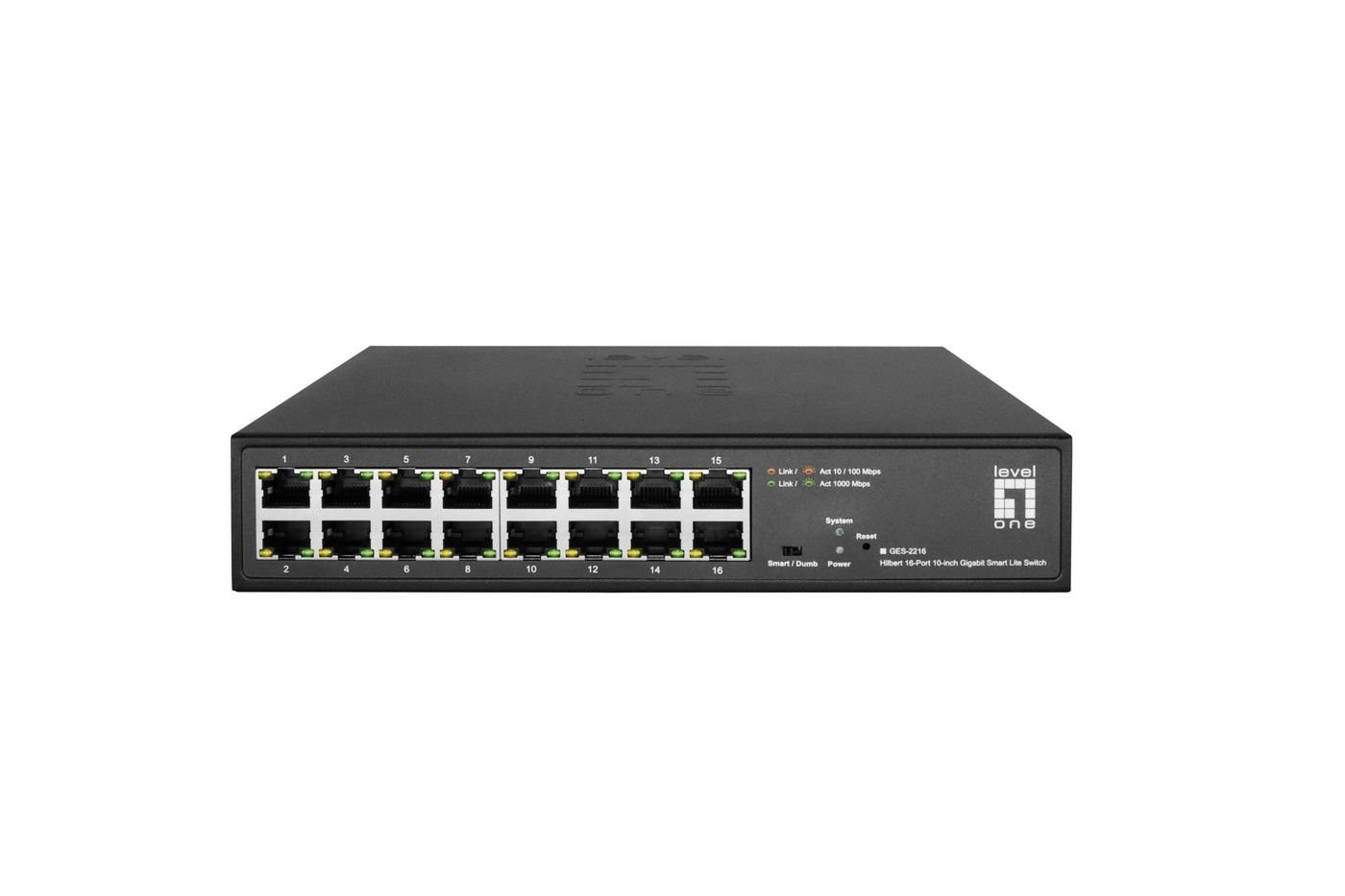 LevelOne Ges-2216 Netværksswitch Administreret L2 Gigabit Ethernet (10/100/1000) Sort