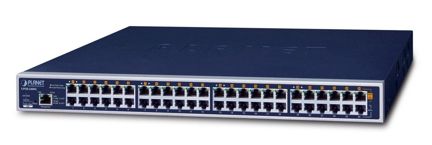 Planet Upoe-2400G Netværksswitch Gigabit Ethernet (10/100/1000) STRØM Over Ethernet (PoE) BLÅ