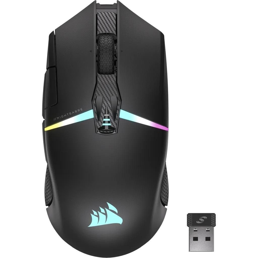 Corsair Nightsabre Wireless RGB Optisk TRÅDLØS Sort