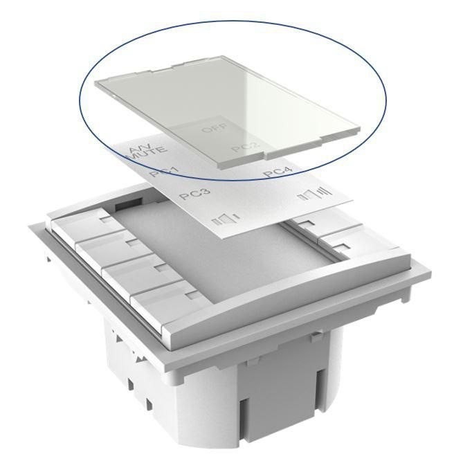 Vivolink Vlcp8b-Plexiglass Trykknap Panel Hvid