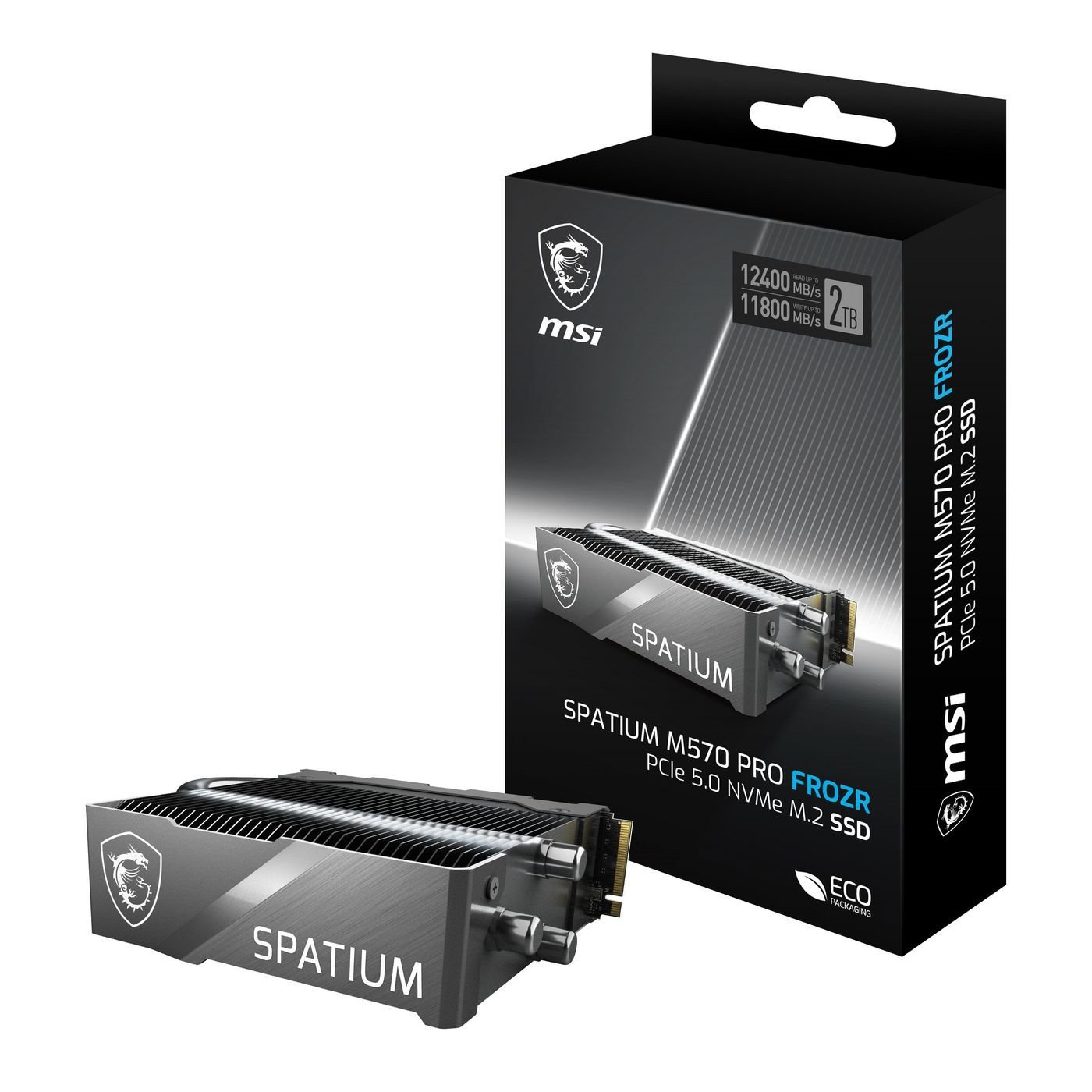 Msi Spatium M570 Pro Pcie 5.0 Nvme M.2 2TB Frozr Intern Solid State Drev Pci Express 5.0 3D Nand