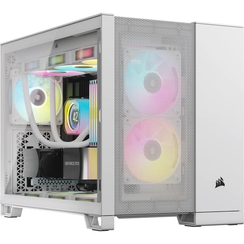 Corsair 2500D Airflow TÅRN Micro-ATX Ingen Strømforsyning Hvid