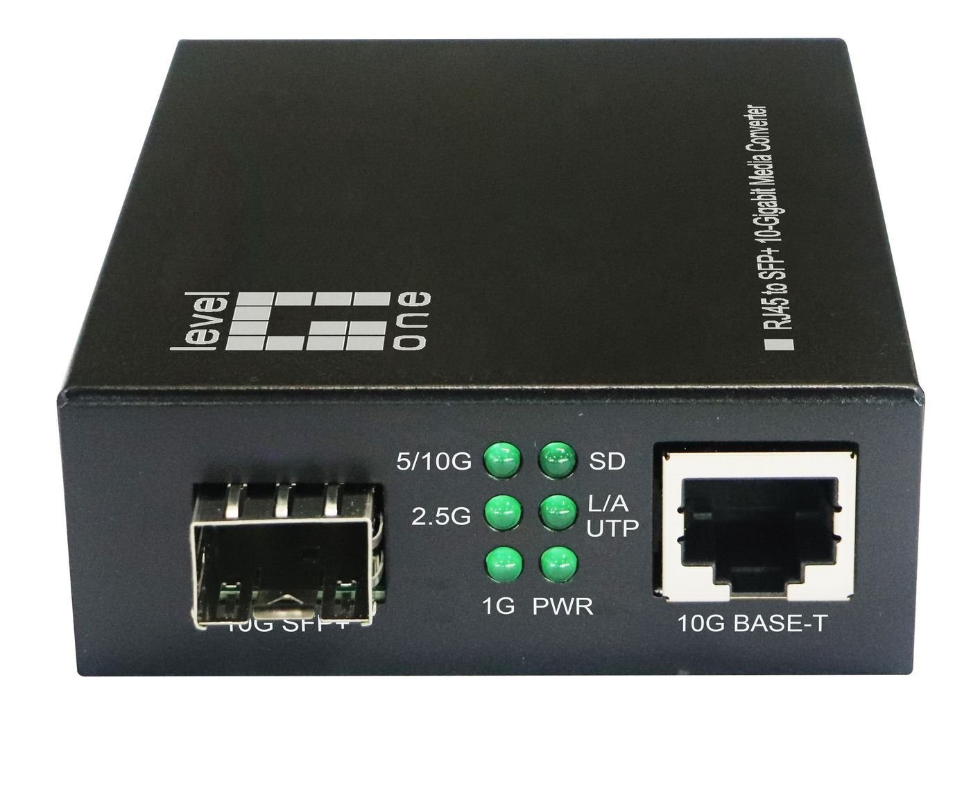 LevelOne GVT-2051 Netværksomformer Til Medie 10000 Mbit/S Sort