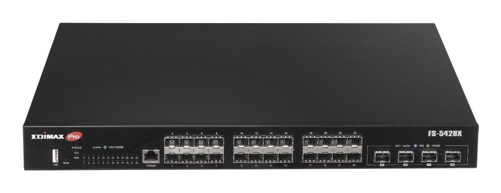 Edimax Switch 24 Gigabit SFP-Ports + 4 10GbE SFP+-Ports