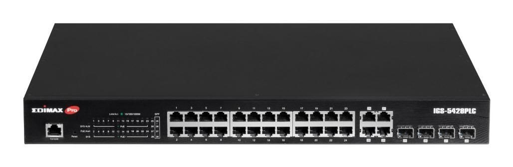 Edimax Switch Industrial 28-Port Gig. PoE+ 4X RJ45/SFP Combo