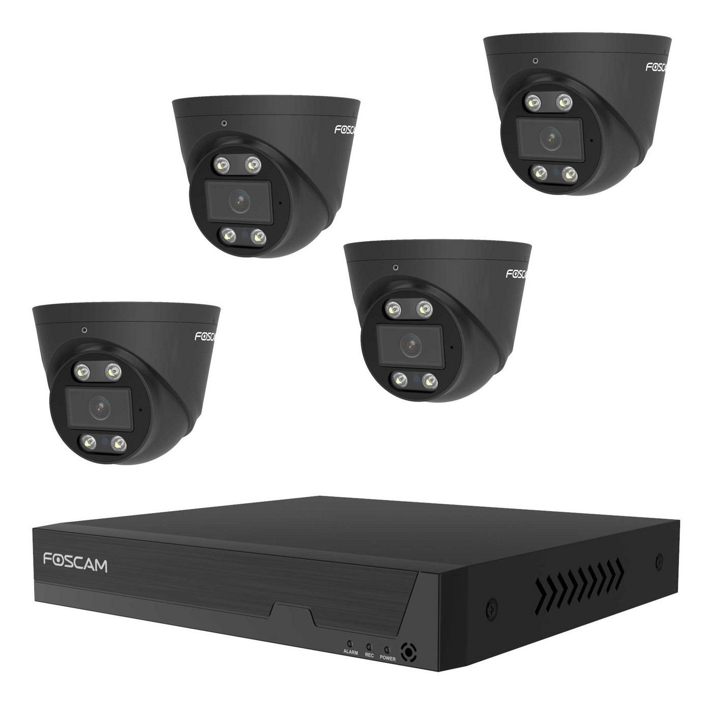 Foscam Fn9108e-T4-2T Überwachungskameraset 4 Kameras Mit Recorder Schwarz