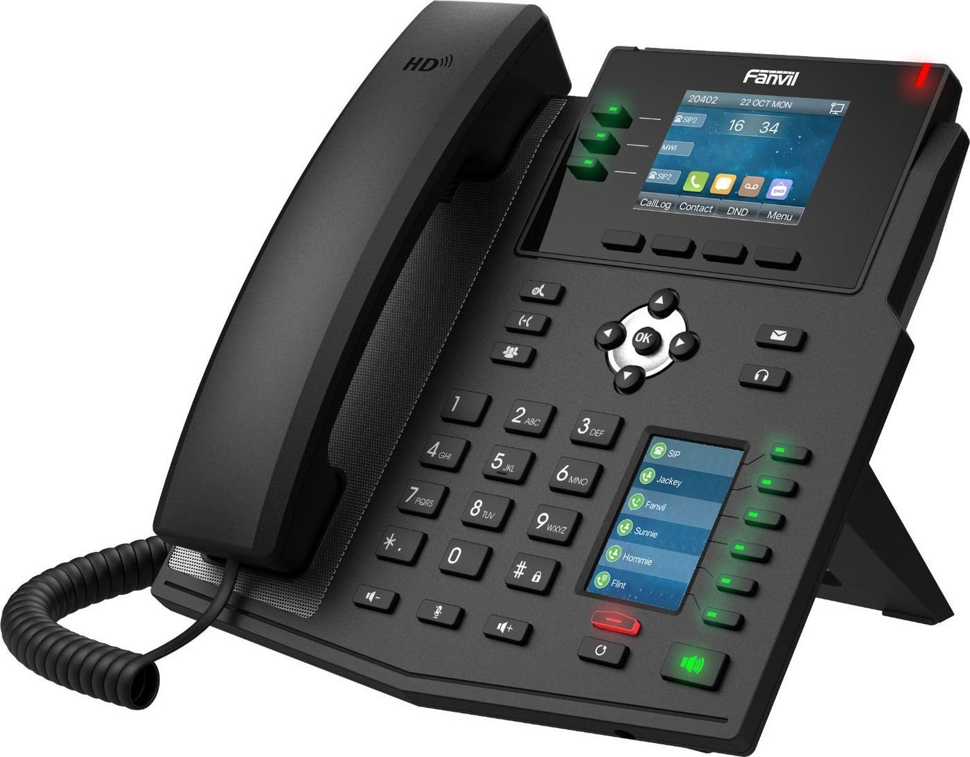 Fanvil X4u IP-telefon Sort 12 Linier LCD Wi-Fi