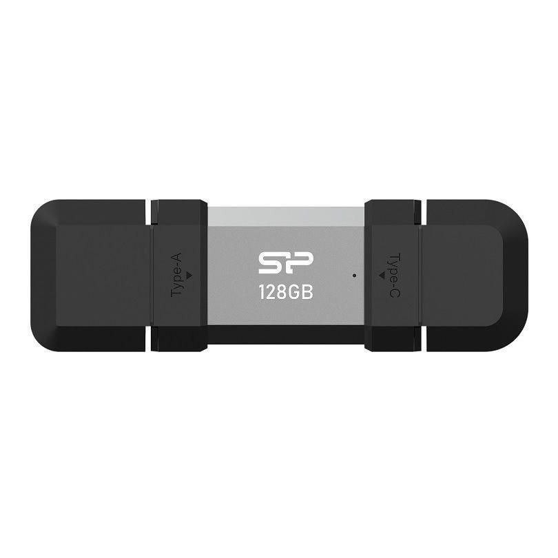 Silicon Power Mobile C51 128GB Usb 3.0 / Usb-C Sort SØLV