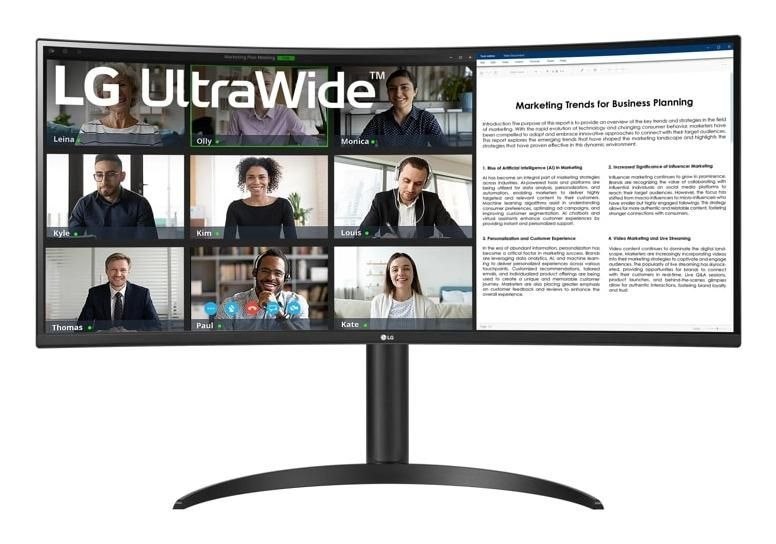 LG UltraWide 34WR55QK-B 34 3440 X 1440 (UltraWide) Hdmi DisplayPort Usb-C 100Hz Dockingskærm