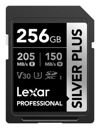 Lexar Professional Silver Plus SDXC Uhs-I Memory Card 256GB 205MB/s