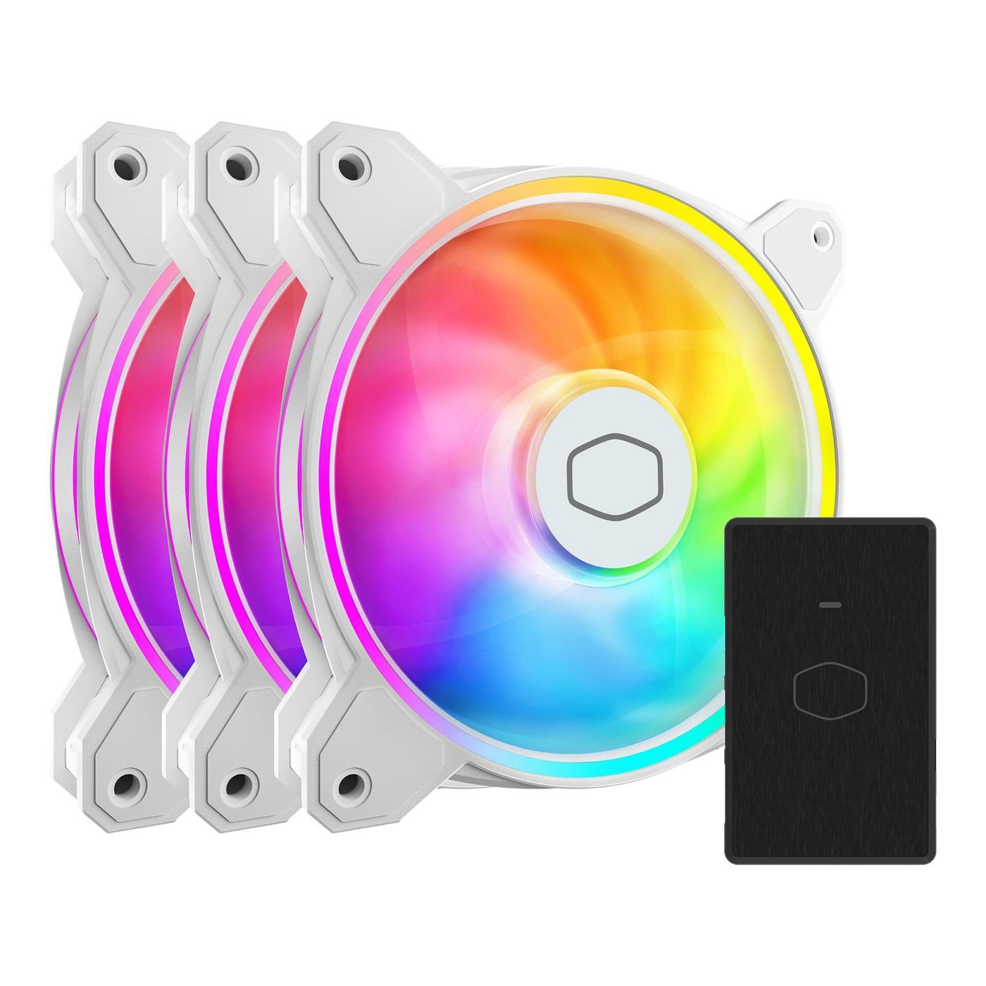 Cooler Master MasterFan MF120 Halo² Etuiblæsersæt 3-Pack Hvid 120 MM