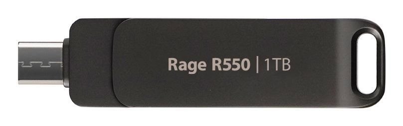 Patriot Supersonic Rage R550 1TB Usb 3.2 Gen 1 / Usb-C Sort