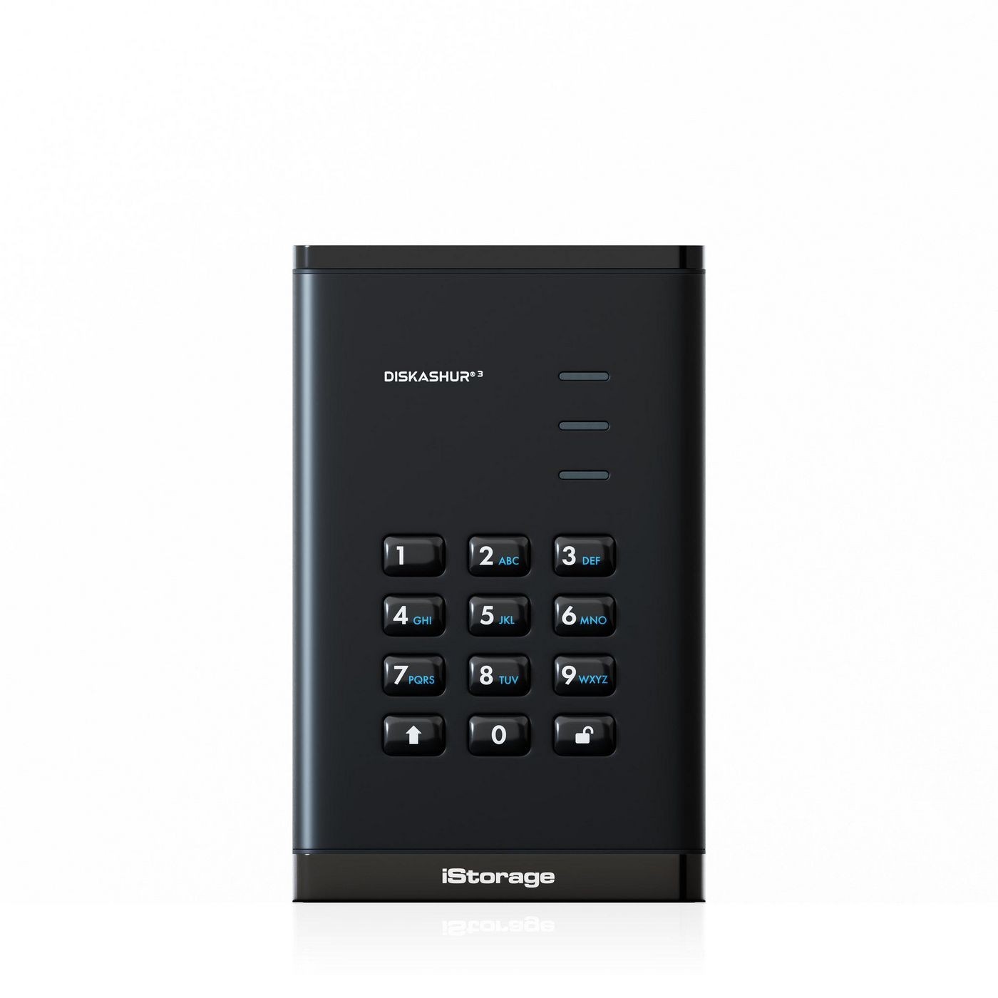 iStorage diskAshur3 HDD Ekstern Harddisk 4 TB Usb Type-C 3.2 Gen 1 (3.1 Gen 1) Sort
