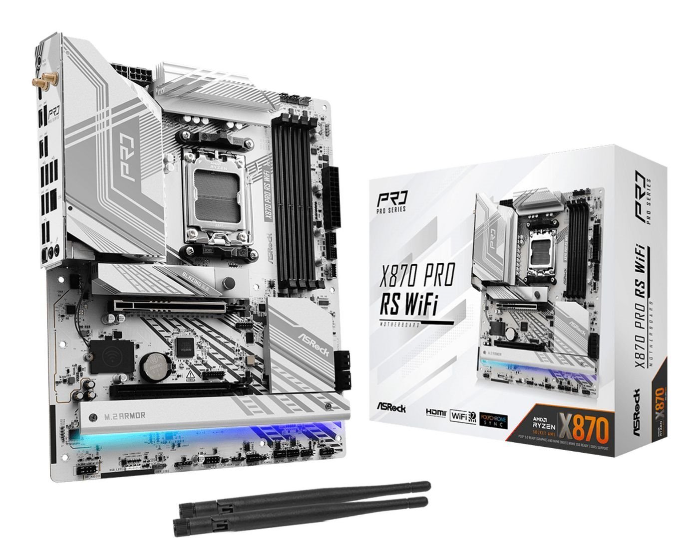 ASRock X870 Pro RS WiFi Motherboard Atx Am5 Socket DDR5
