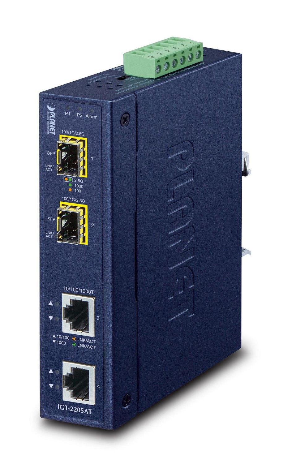 Planet Ip30 2X Ge To 2-Port SFP Media Converter Igt-2205At