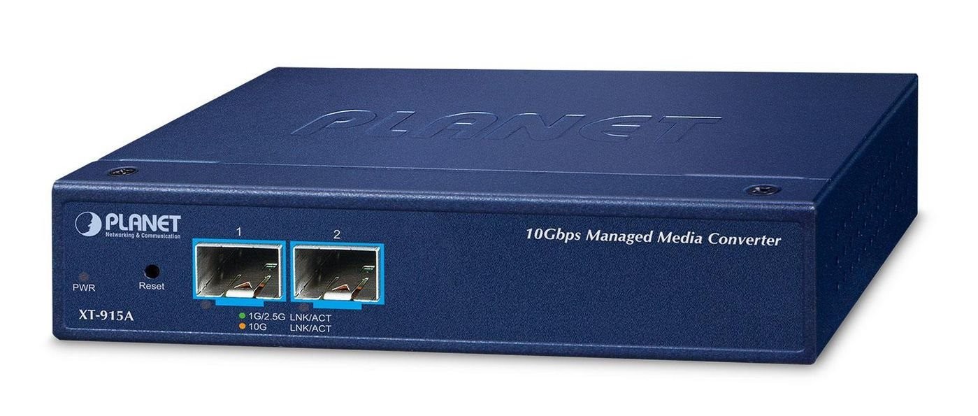 Planet 2-Port 10G/1Gbase-X SFP+ Netværksomformer Til Medie BLÅ