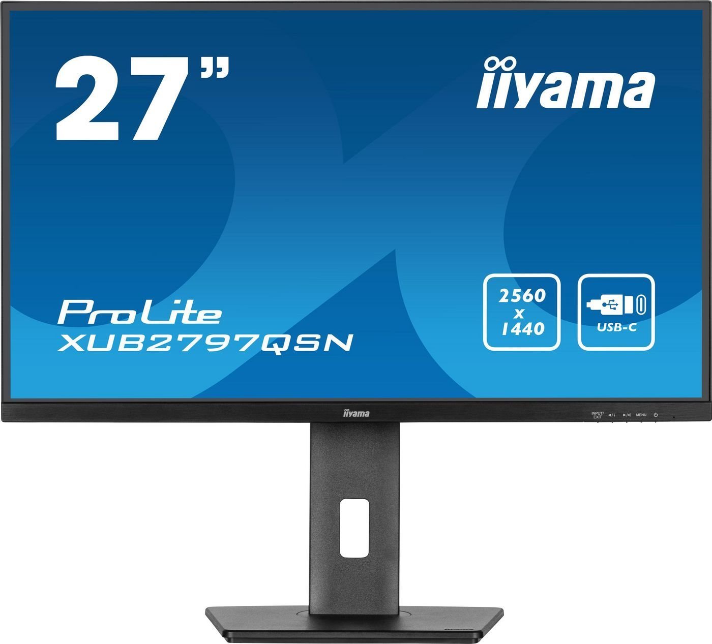 Iiyama ProLite Xub2797qsn-B2 27 2560 X 1440 (2K) Hdmi DisplayPort Usb-C 100Hz Dockingskærm