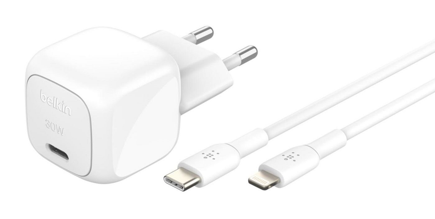 Belkin 30W Usb PD Wall Charger With PPS, WHT W/1M C-LTG