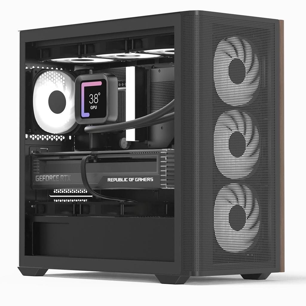 AeroCool Geh Mini D301a-G-Bk-V2 (B/Wood/Micro-ATX)