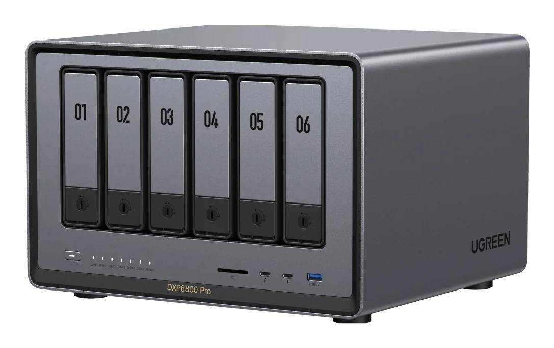 Ugreen NASync DXP6800 Pro Nas Kompakt Intel® Core™ I5 I5-1235U 8 GB DDR5 0 TB Ugos Pro Sort