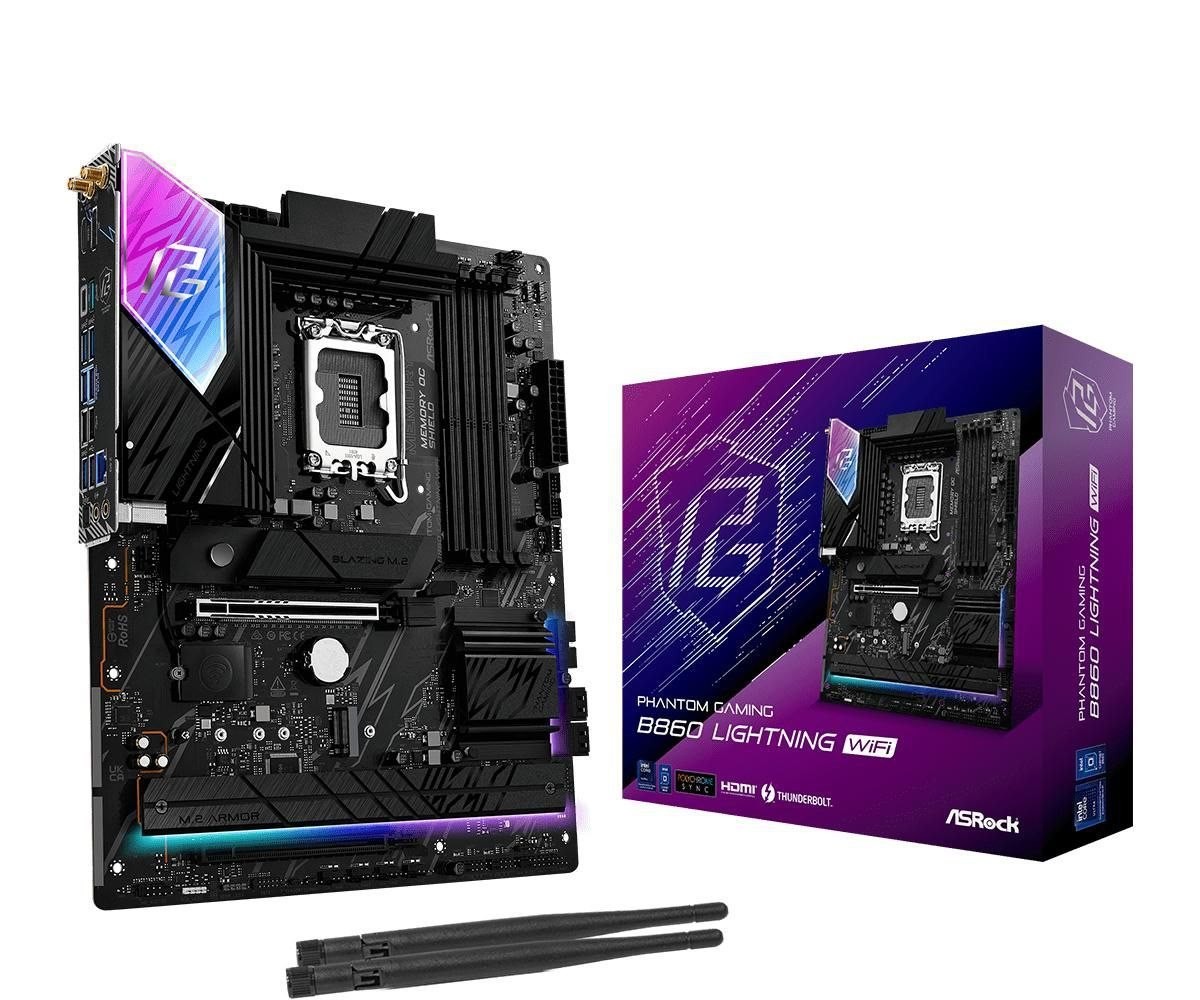 ASRock Phantom Gaming B860 Lightning WiFi Atx Lga1851 Sokkel Intel B860