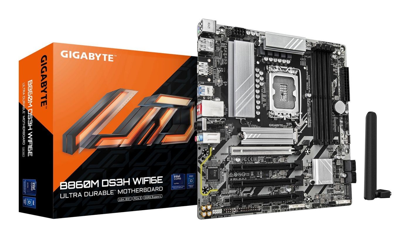 Gigabyte B860M DS3H Wifi6e Bundkort Intel B860 Lga 1851 (Socket V1) Micro Atx