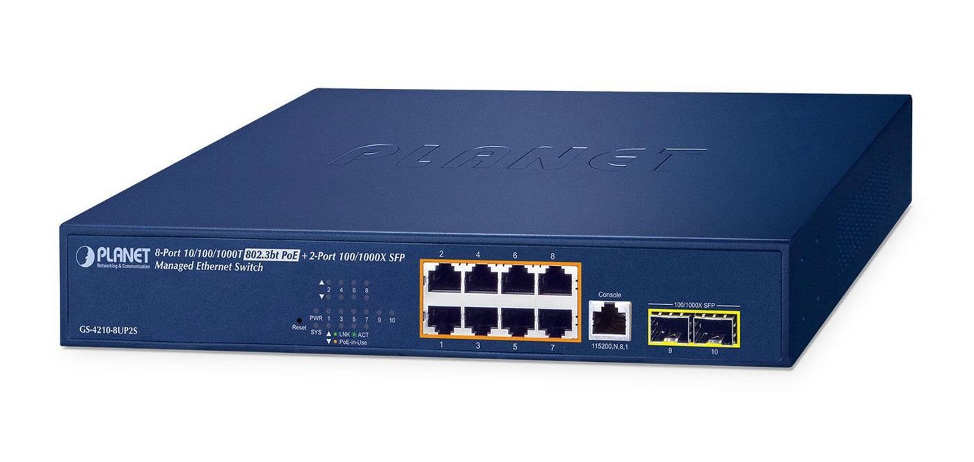 Planet 8-Port PoE++ Managed Switch Gs-4210-8Up2s