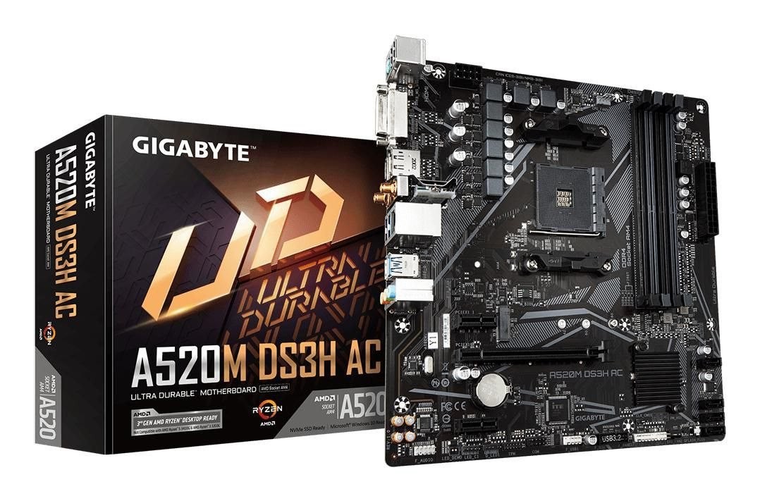 Gigabyte A520m DS3H Ac Micro Atx Socket Am4 Amd A520
