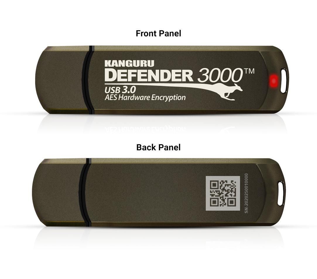 iStorage Kanguru Defender 3000 USB-nøgle 128 GB Usb Type-A 3.2 Gen 1 (3.1 Gen 1) Brun